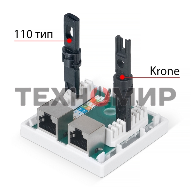 Розетка в сборе Cabeus, 2x RJ45(8P8C), кат. 5е, экр., внешняя, белый, (WS-8P8C-Cat.5e-SH-2)