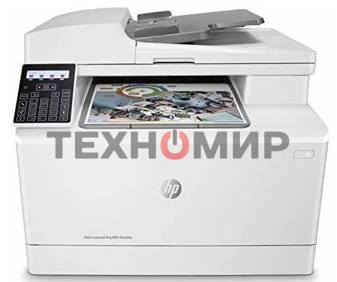 МФУ лазерное HP Color LaserJet Pro M183fw (7KW56A), A4, цветной, печ. до 16 стр/мин., скан. до 15 стр/мин. (ч/б) 8 стр/мин. (цвет), 600 x 600 dpi (печать) 1200x1200dpi (скан.), USB, RJ-45, Wi-Fi, Air Print, Mopria