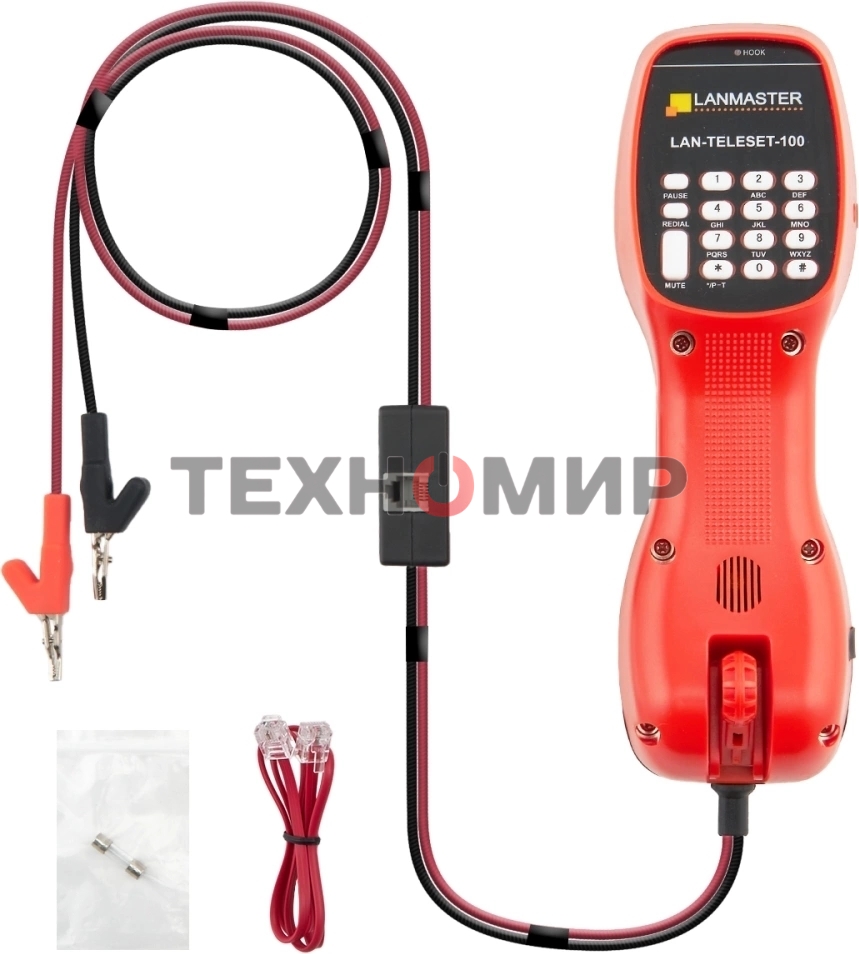 Трубка телефонная Lanmaster LAN-TELESET-100 для тестирования красный