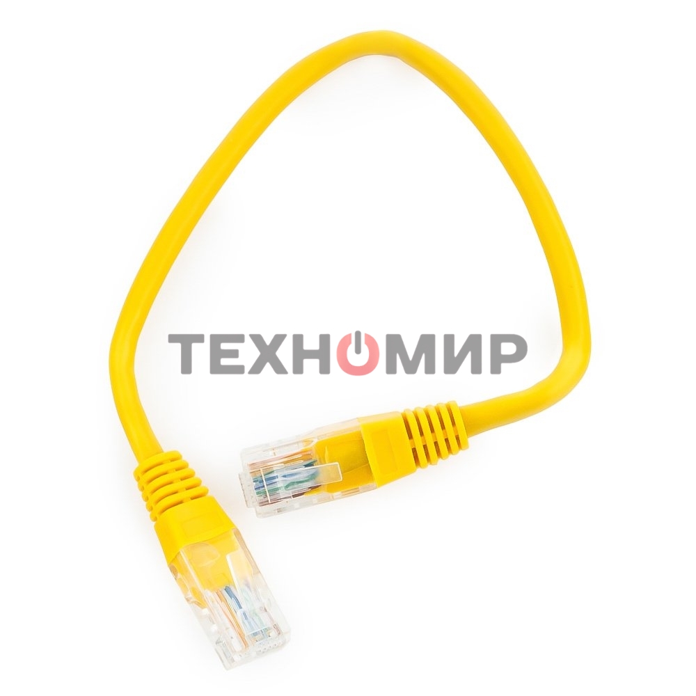 Патч-корд UTP Cablexpert cat.5e, 0.25м, литой, многожильный, желтый