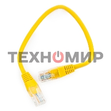 Патч-корд UTP Cablexpert cat.5e, 0.25м, литой, многожильный, желтый