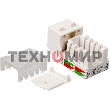 Модуль Keystone, RJ45, кат.5E, UTP, 90 градусов, узкий, со шторкой, белый