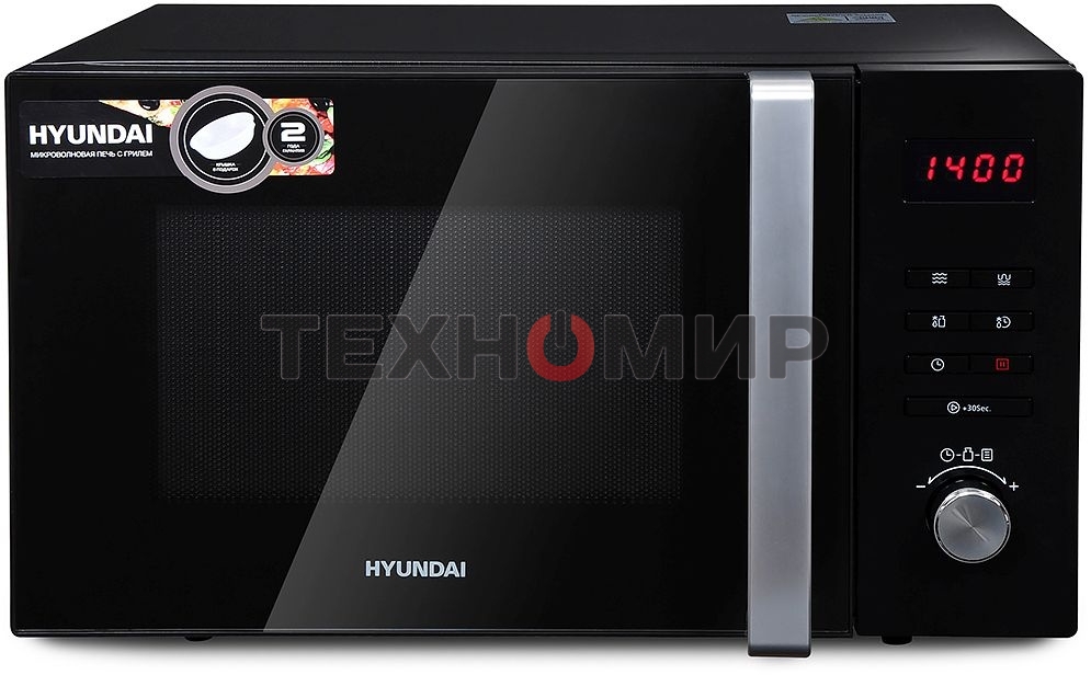 Микроволновая печь Hyundai HYM-M2062 черный, 23 л, 800 Вт, переключатели - кнопки, поворотный механизм
