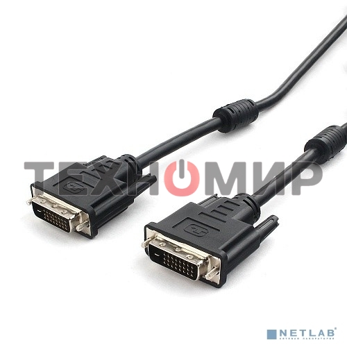 Кабель DVI-D dual link Cablexpert CC-DVI2L-BK-10M, 25M/25M, 10м, черный, экран, феррит.кольца, пакет