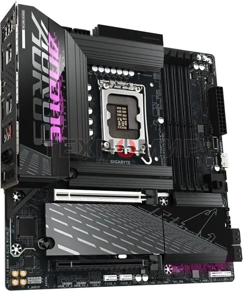 Материнская плата Gigabyte B860M AORUS ELITE WIFI6E, LGA 1851, Intel B860, 4xDDR5, 4xSATA, 3xM.2, 1xPCIe 5.0 x16, 1xPCIe 4.0 x4, 1xHDMI, 1xDP, 1xUSB4 Type-C, 1x 2.5Gb LAN, 4xUSB-A 3.2 Gen 1, 2xUSB-A 3.2 Gen 2, 4xUSB-A 2.0, 7.1, mATX