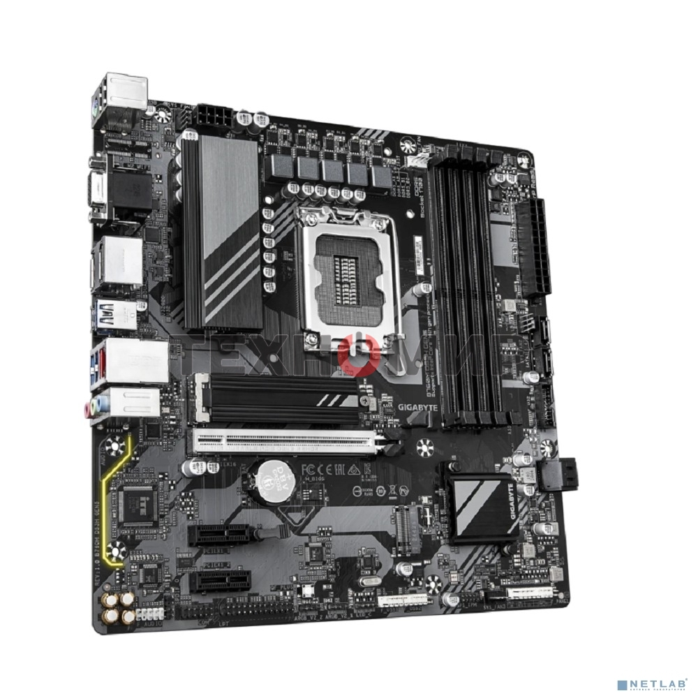 Материнская плата Gigabyte B760M DS3H GEN5 Soc-1700 Intel B760 4xDDR5 mATX AC`97 8ch(7.1) 2.5Gg RAID+VGA+HDMI+DP