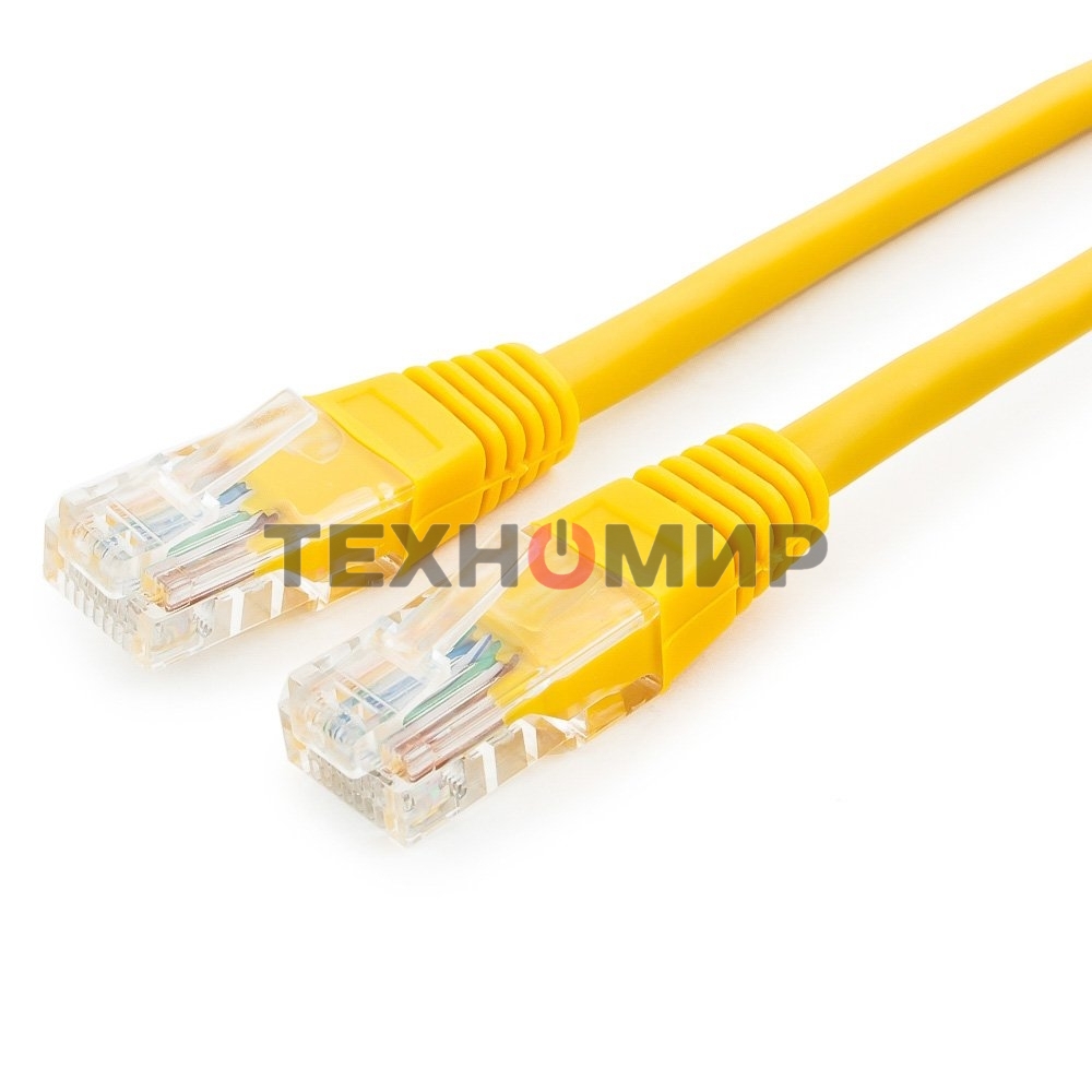 Патч-корд UTP Cablexpert cat.5e, 0.25м, литой, многожильный, желтый