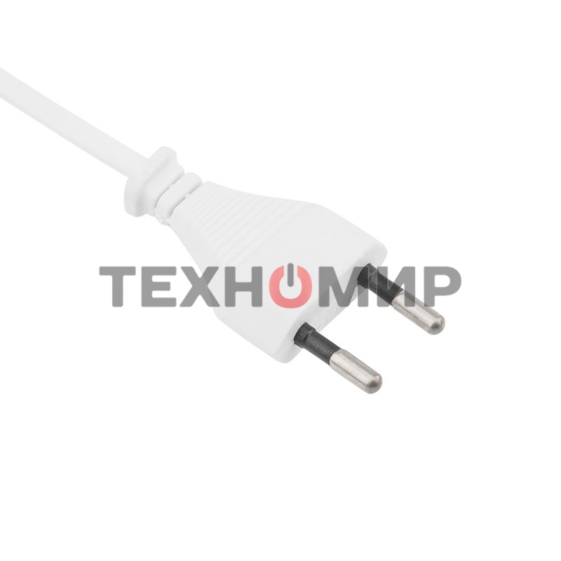 Шнур сетевой Rexant вилка плоская без розетки, кабель 2x0.5 мм², длина 1,8 м., белый