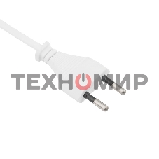Шнур сетевой Rexant вилка плоская без розетки, кабель 2x0.5 мм², длина 1,8 м., белый