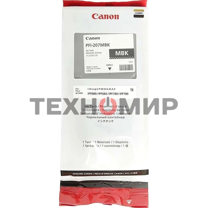 Картридж струйный Canon PFI-207 MBK черный матовый для для iPF680/685/780/785 300мл (8788B001)