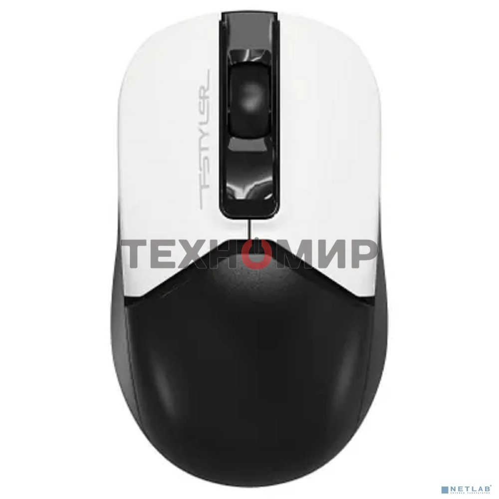 Мышь беспроводная A4Tech Fstyler FB12 белый/черный, 1200 dpi, радиоканал, Bluetooth, USB, кнопки - 3