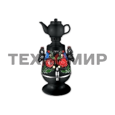 Самовар Centek CT-0091 B (черн+рисунок), 4.0л, 2300 Вт, поддерж.t + LED индикатор, керам заварник