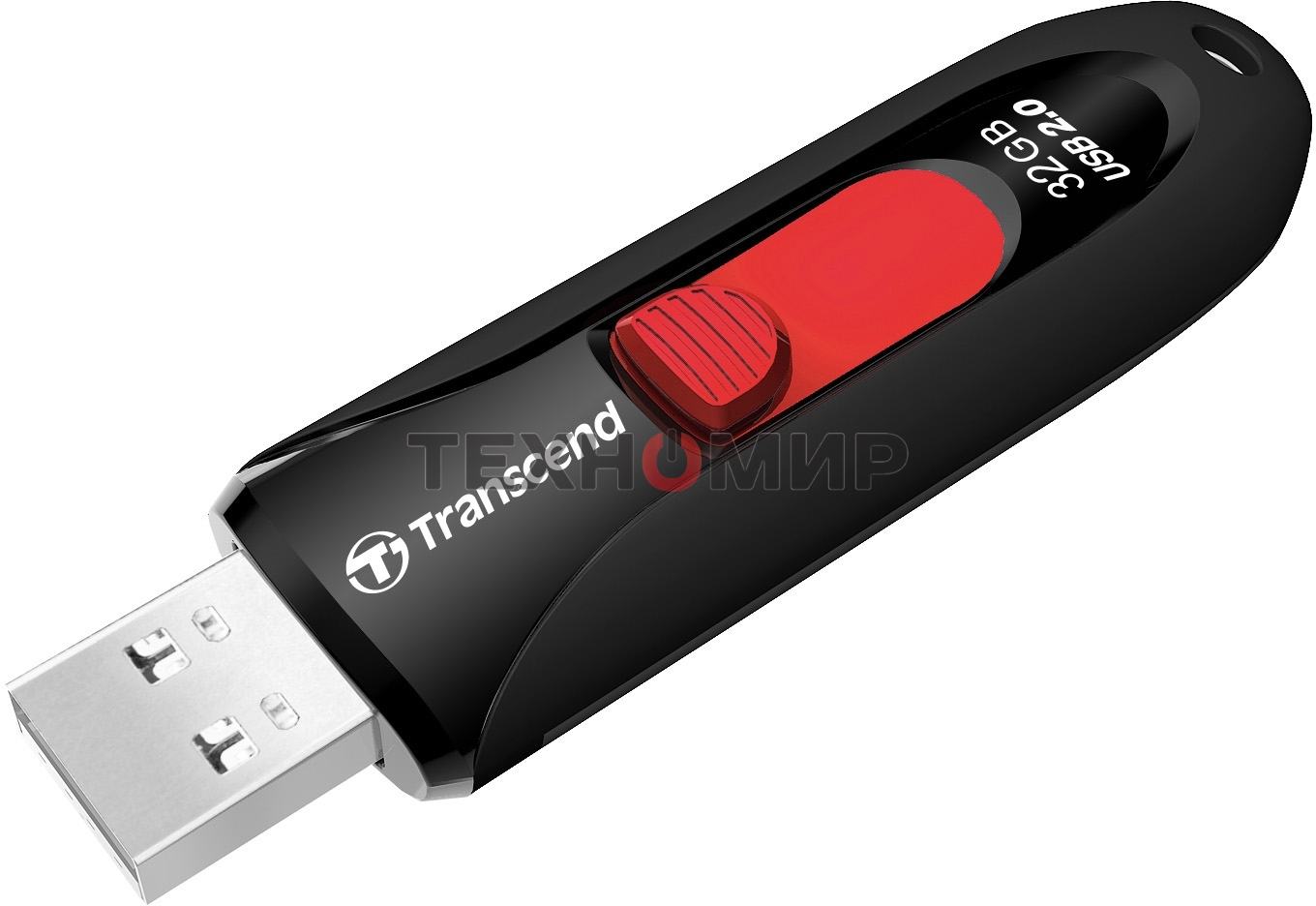 Флешка USB Transcend Jetflash 590 (TS32GJF590K), 32Gb, USB 2.0, R/W 15/5, черный/красный