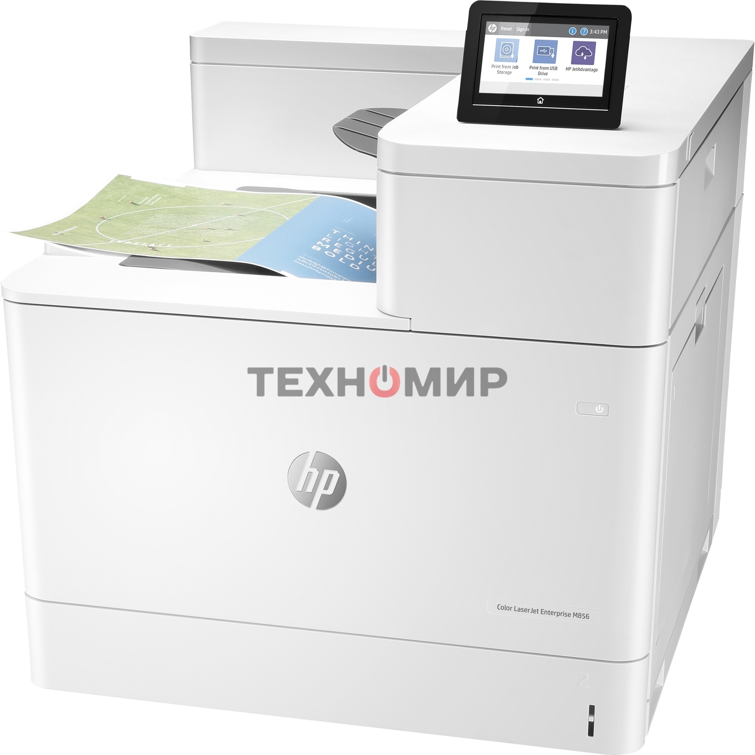Принтер лазерный HP Color LaserJet Enterprise M856dn (A3, 1200dpi,ImageREt4800, 56(56) ppm, 1,5 Gb, 16Gb EMMC, Duplex, 2trays 550+100, 1y warr, cart. B 16K & CMY 13K pages in box, repl. A2W77A)