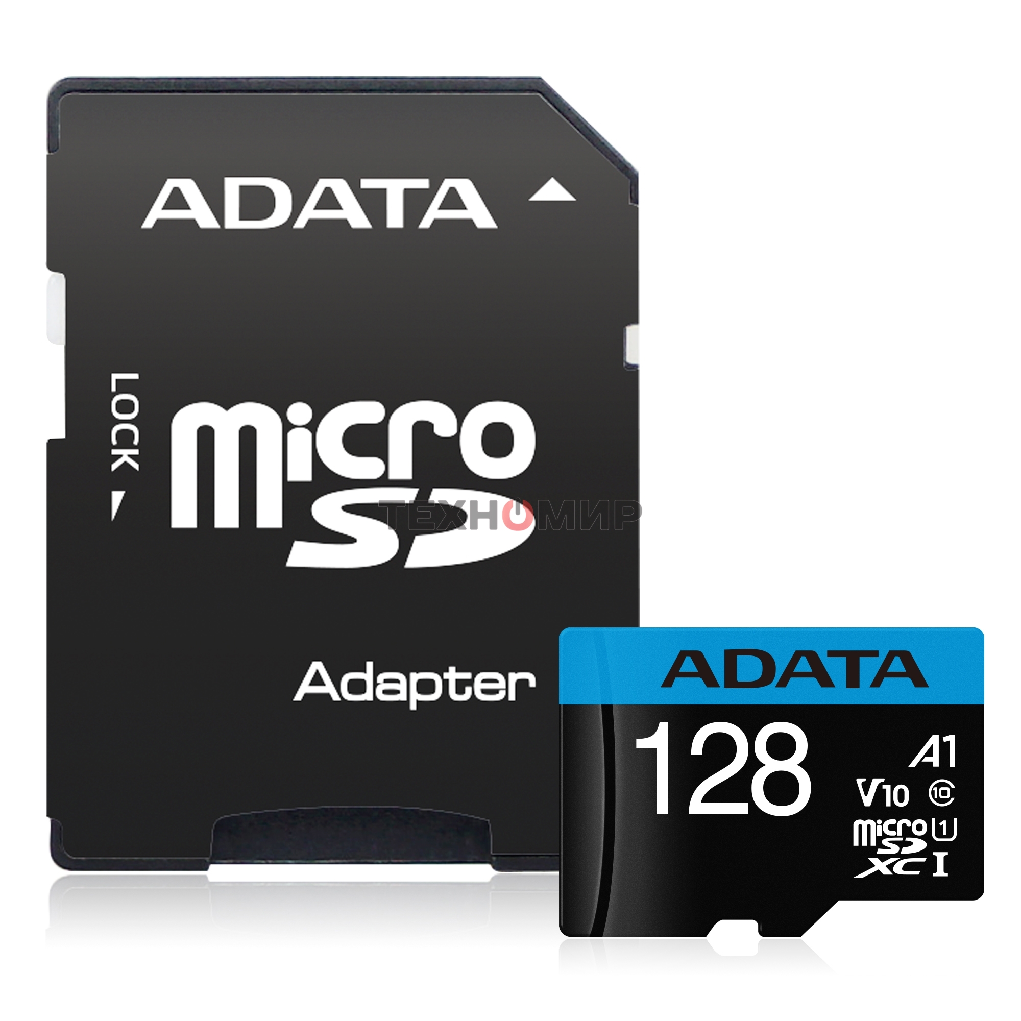 Флеш карта Micro SecureDigital 128Gb ADATA AUSDX128GUICL10A1-RA1 MicroSDXC Class 10 UHS-I, SD adapter