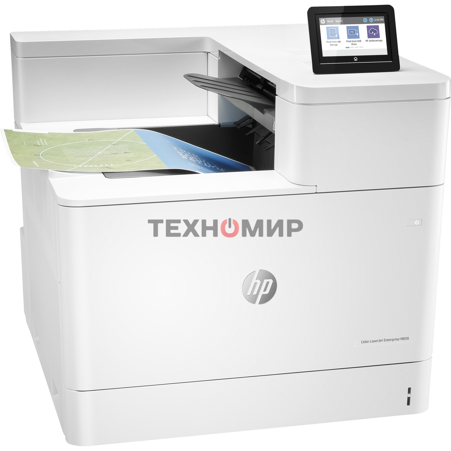 Принтер лазерный HP Color LaserJet Enterprise M856dn (A3, 1200dpi,ImageREt4800, 56(56) ppm, 1,5 Gb, 16Gb EMMC, Duplex, 2trays 550+100, 1y warr, cart. B 16K & CMY 13K pages in box, repl. A2W77A)