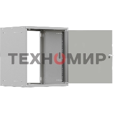 Шкаф коммутационный NTSS Lime (NTSS-WL12U5560GS) настенный 12U 550x600 мм пер. дв. стекл несъемн. бок. пан. 30 кг серый 110 град. IP20 сталь