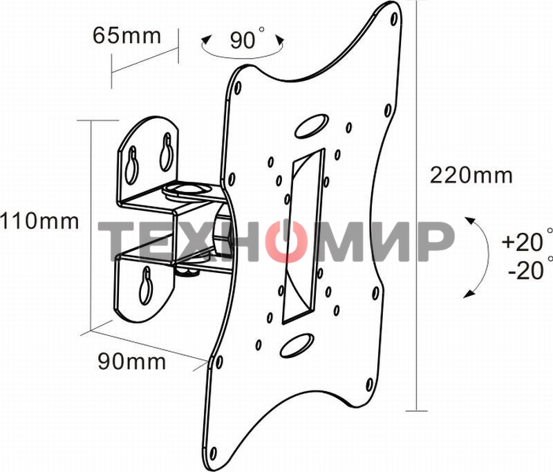 Кронштейн Arm media LCD-201 черный, TV 17