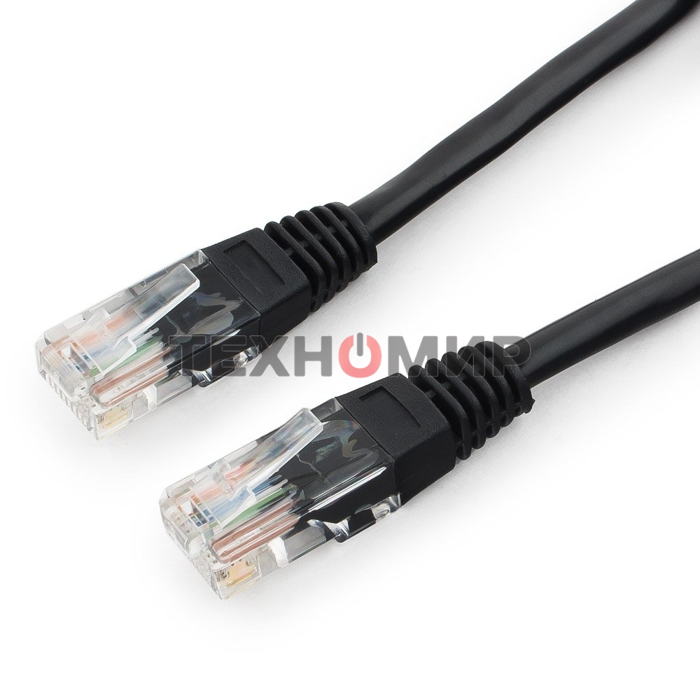 Патч-корд UTP Cablexpert cat.5e, 0.5м, литой, многожильный, черный