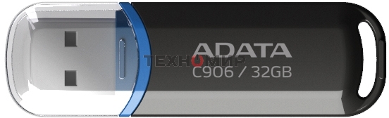 Флешка USB ADATA C906 (AC906-32G-RBK), 32Gb, USB 2.0, R/W 15/5, черный/синий