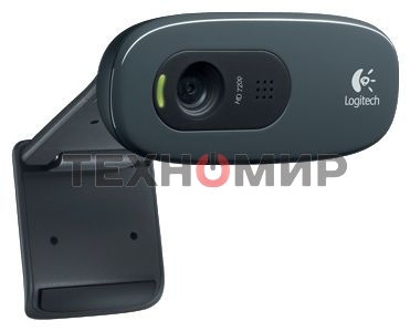 Веб-камера Logitech C270 HD 1280x720, 30 кадр/с, USB Type-A, микрофон (шумоподавление), автоосвещение, универсальное крепление