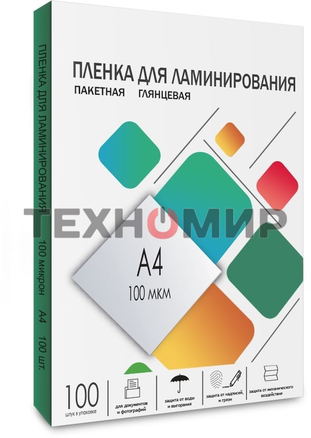 Пленка для ламинирования 216х303 (100 мик) 100 шт. Гелеос (LPA4-100)