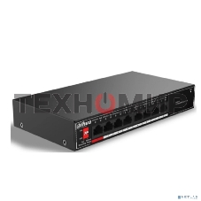 Коммутатор гигабитный 8-портовый неуправляемый c PoE Dahua DH-SG1008P, 8xRJ45 1Gb PoE, суммарно 96Вт, коммутация 20 Гбит/с, MAC-таблица 8K, металл