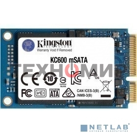 Накопитель SSD Kingston KC600, 1Tb, mSATA, R/W 550/520