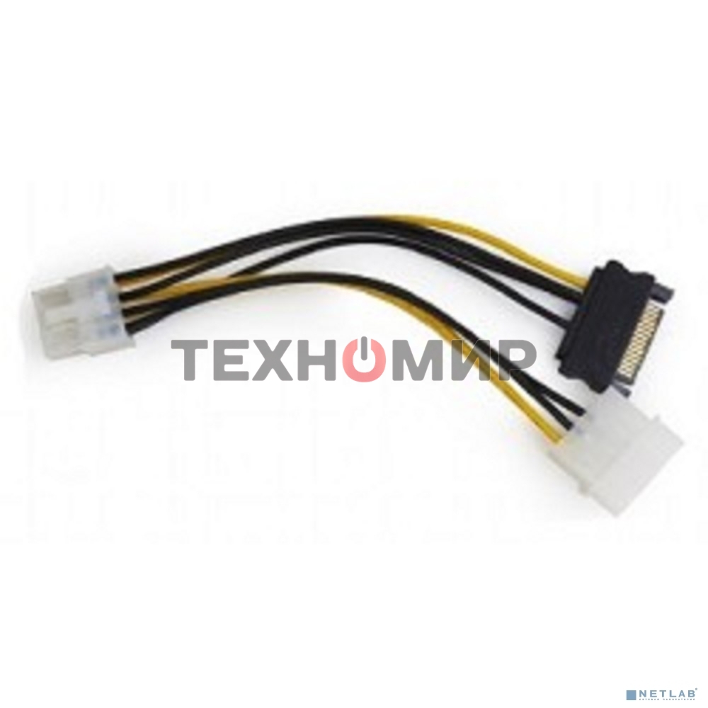 Разветвитель питания Cablexpert CC-PSU-82, Molex+SATA->PCI-Express 8pin, для подключения в/к PCI-Е (8pin) к б/п ATX