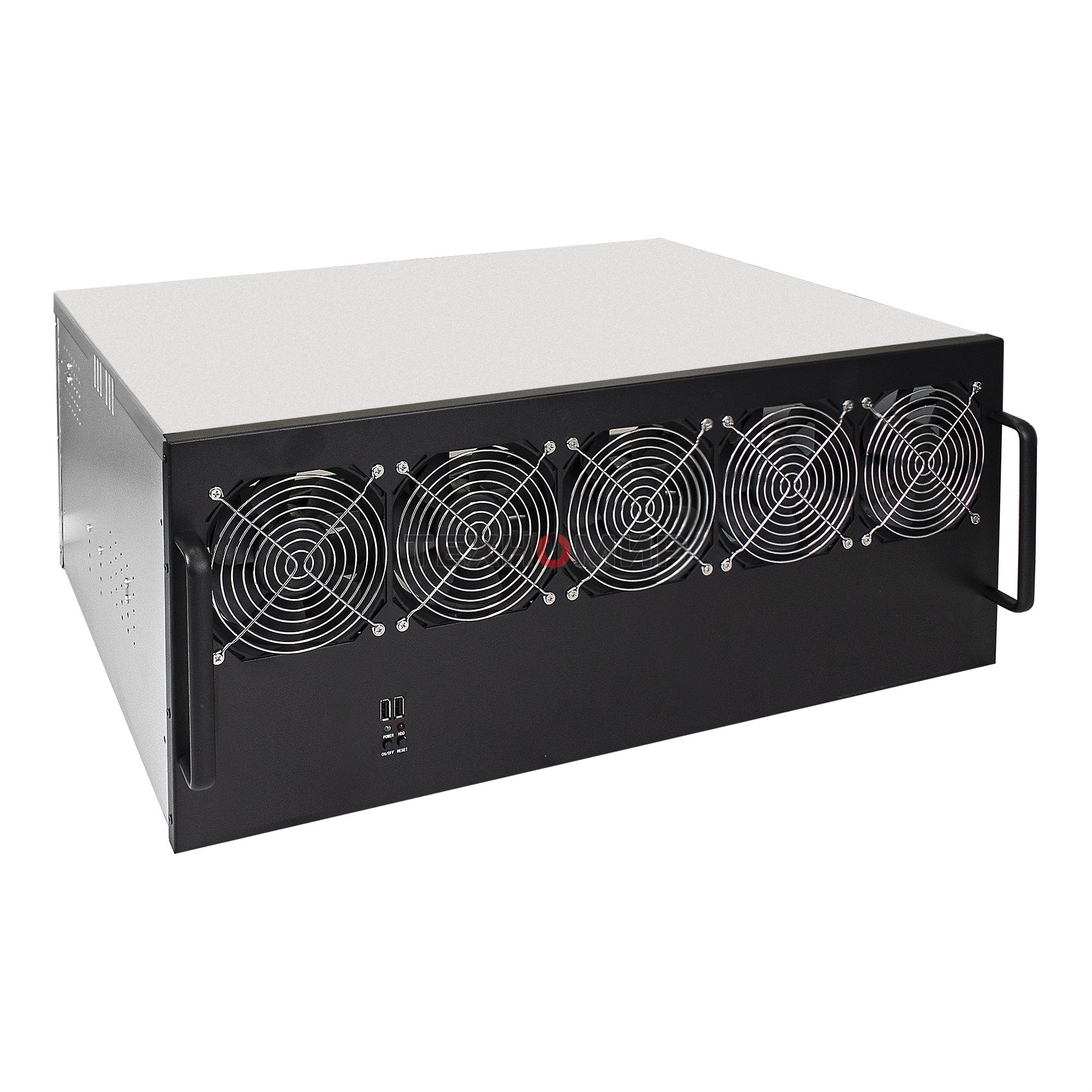 Корпус для майнинга ExeGate EX270772RUS Pro 13-430 (без БП, 2хUSB, 5хfan 120мм, места под: 13 видеокарт, 2 БП)