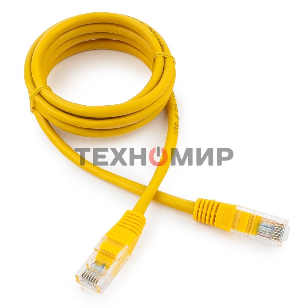 Патч-корд UTP Cablexpert cat.5e, 1.5м, литой, многожильный, желтый