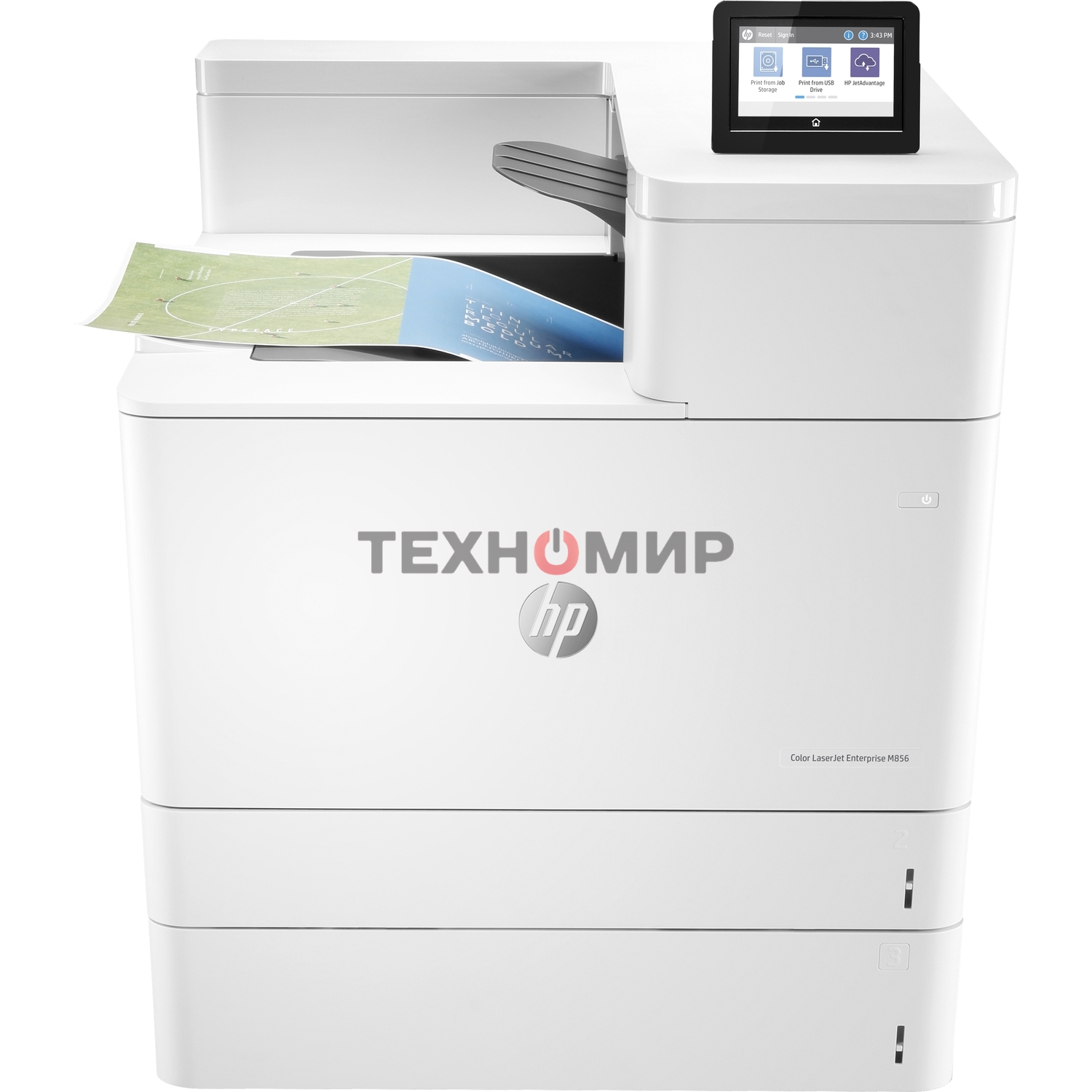 Принтер лазерный HP Color LaserJet Enterprise M856dn (A3, 1200dpi,ImageREt4800, 56(56) ppm, 1,5 Gb, 16Gb EMMC, Duplex, 2trays 550+100, 1y warr, cart. B 16K & CMY 13K pages in box, repl. A2W77A)