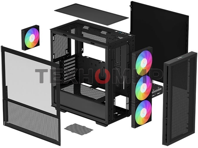 Компьютерный корпус DeepCool CH560 черный (R-CH560-BKAPE4-G-1) (ATX, без БП, 2хUSB, с окном)