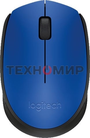 Мышь беспроводная Logitech M171 синий, 1000 dpi, радиоканал, USB, кнопки - 3