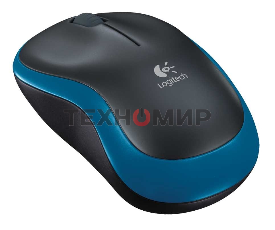 Мышь беспроводная Logitech M185 синий, 1000 dpi, радиоканал, USB, кнопки - 3