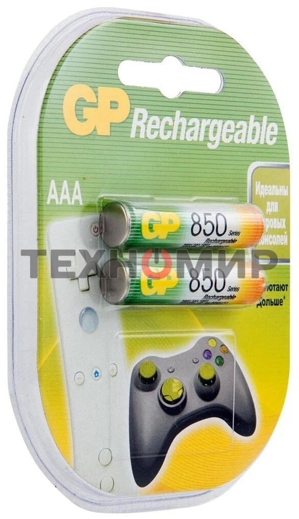 Аккумулятор GP Rechargeable (GP 85AAAHC-2CR2) NiMH 85AAAHC 850mAh, 2 шт AAA, 850мАч (2 шт. в уп-ке)