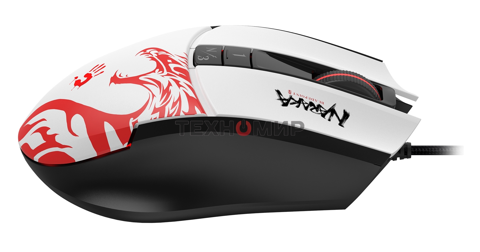 Мышь проводная A4Tech Bloody L65 Max белый, 12000 dpi, USB, кнопки - 7