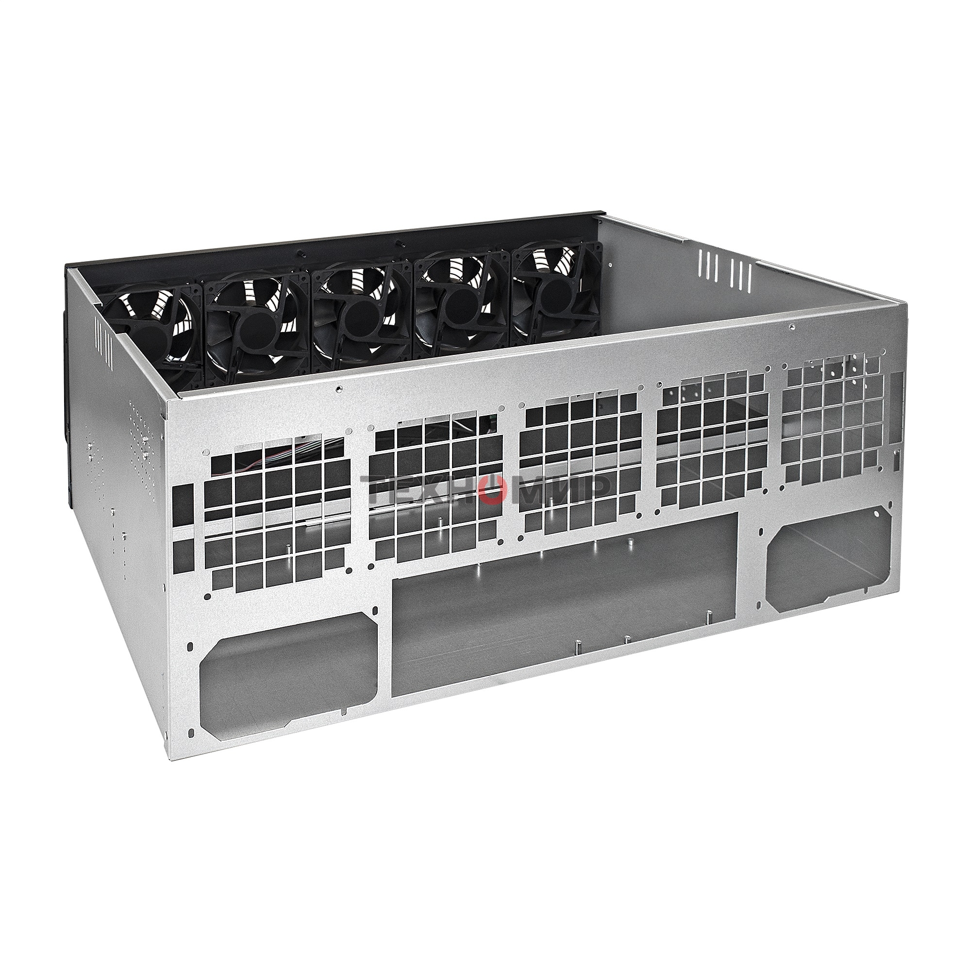 Корпус для майнинга ExeGate EX270772RUS Pro 13-430 (без БП, 2хUSB, 5хfan 120мм, места под: 13 видеокарт, 2 БП)