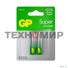 Алкалиновые батарейки GP Super Alkaline G-Tech 15А АA - 2 шт. на блистере