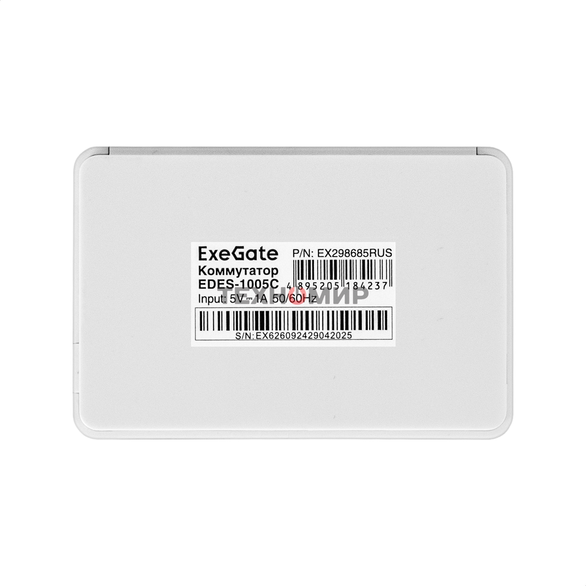 Коммутатор неуправляемый ExeGate EDES-1005C (5-портовый UTP 10/100Mbps, с функцией энергосбережения (Green Ethernet Technology), настольный)