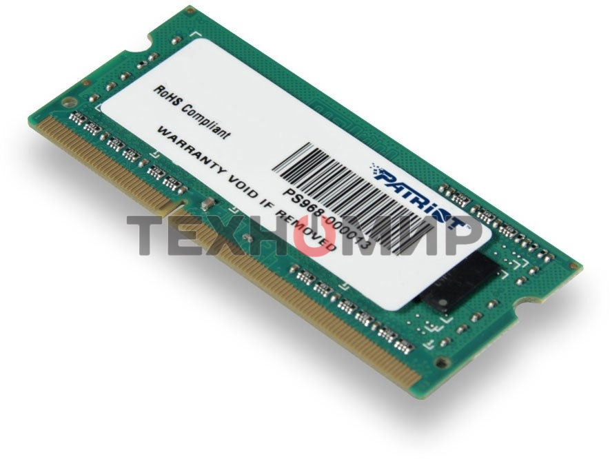 Оперативная память Patriot, DDR3, 4GB (1x4 GB), 1600 MHz, CL11, SO-DIMM