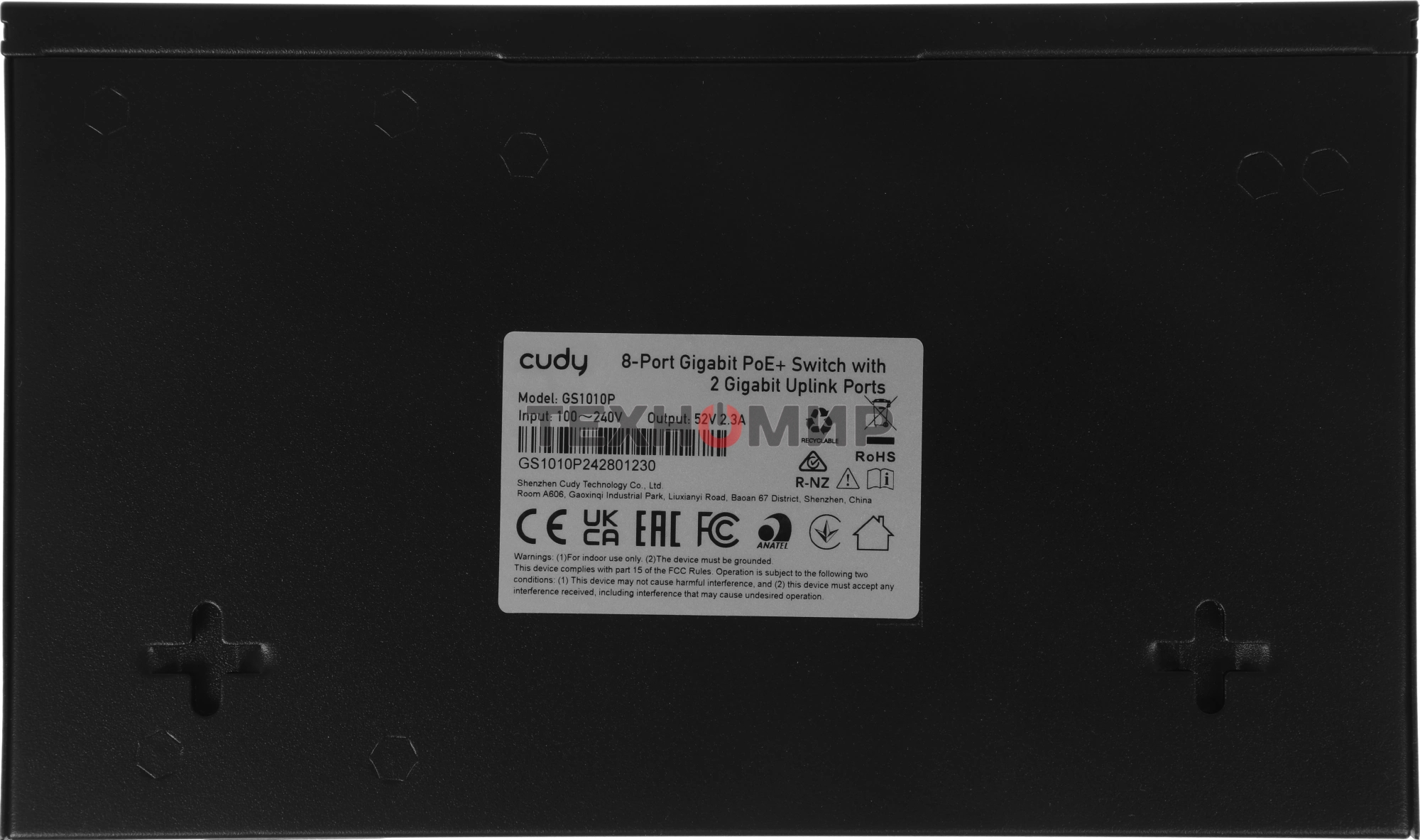 Коммутатор Cudy 8 RJ-45 10/100/1000M PSE ports +2 RJ45 10/100/1000 Uplink Port Unmanaged PoE+ Switch 120W, CCTV/VLAN mode support, long distance:250M at CCTV mode. 802.3af/at standard, Aternative 1/2(+),3/6(-), Rack-mountable Steel Case, Watchdog, 120W in