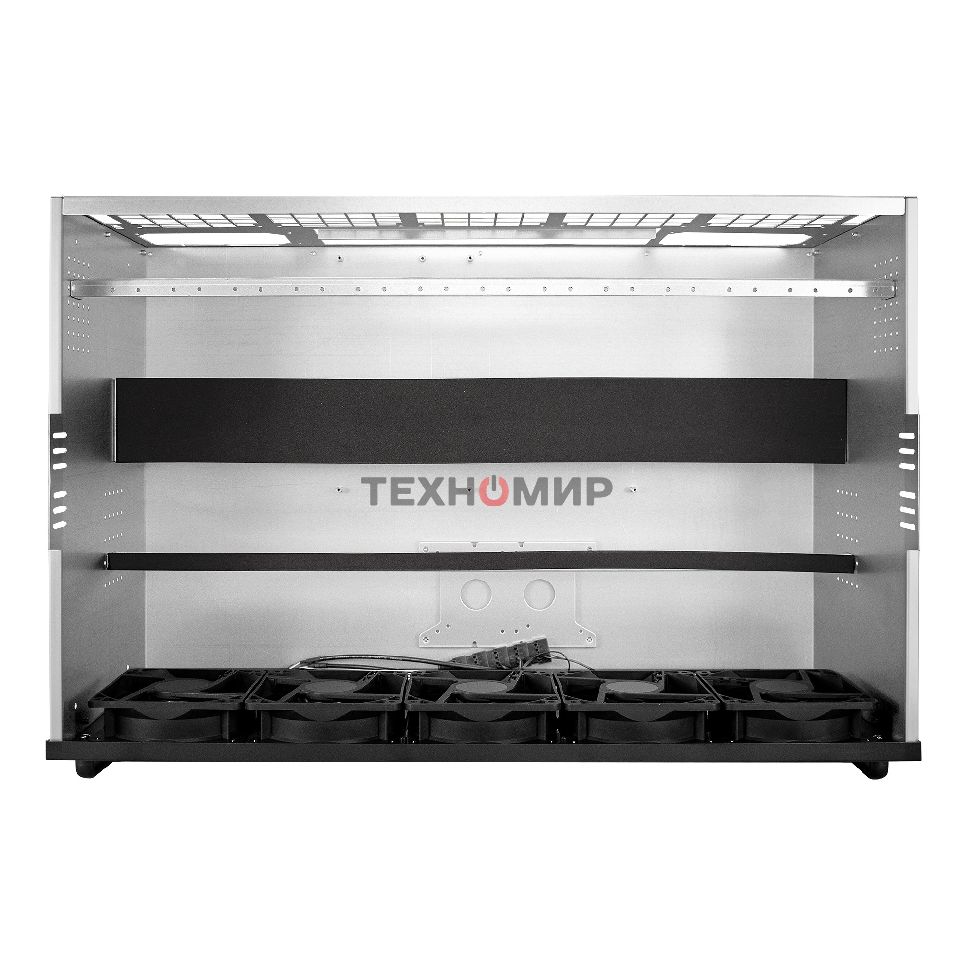 Корпус для майнинга ExeGate EX270772RUS Pro 13-430 (без БП, 2хUSB, 5хfan 120мм, места под: 13 видеокарт, 2 БП)