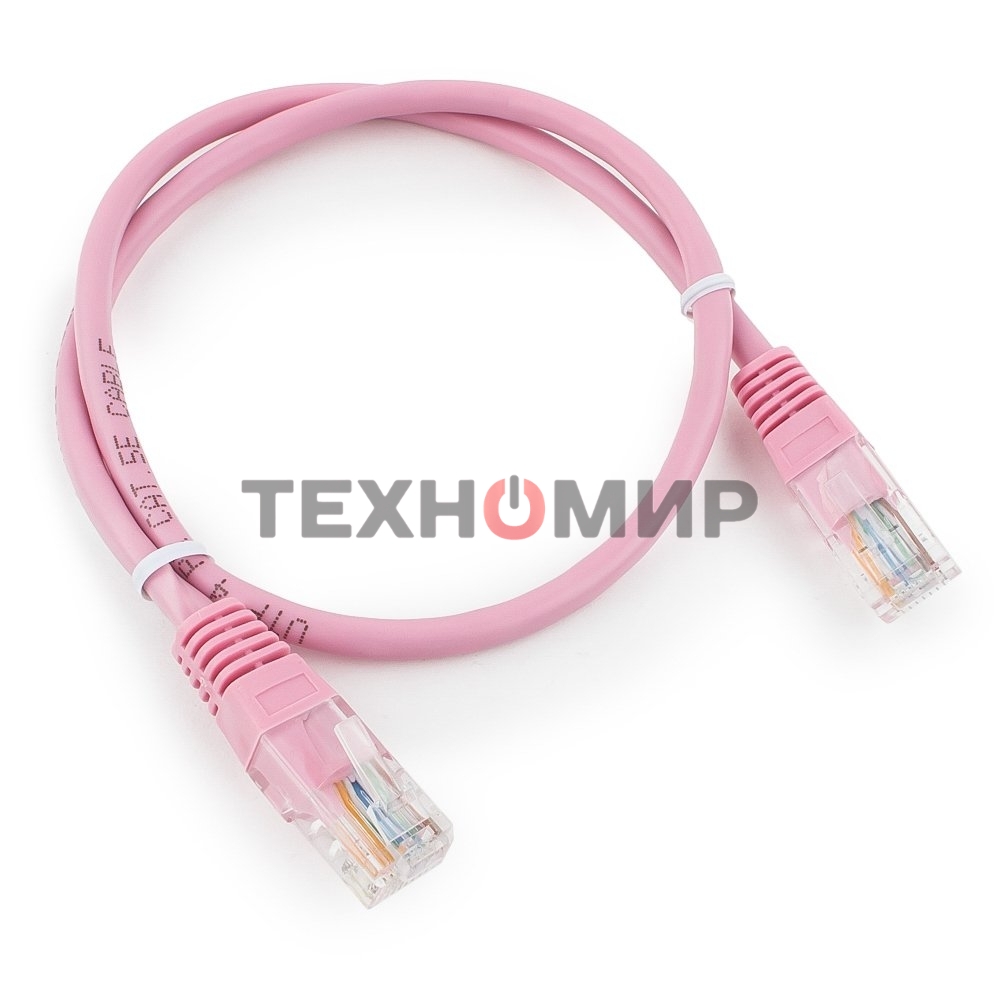 Патч-корд UTP Cablexpert cat.5e, 0.5м, литой, многожильный, розовый