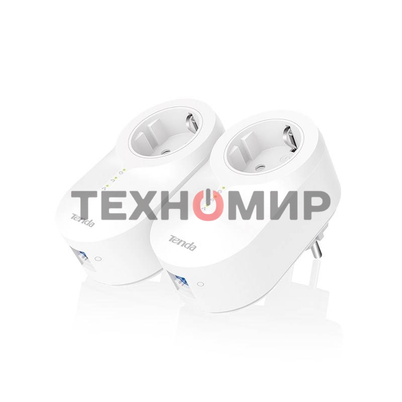 Сетевой адаптер Tenda PH6 набор 2хPowerLine адаптеров AV1000 с проходной Евро розеткой
